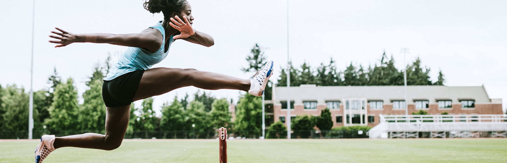 A woman jumping