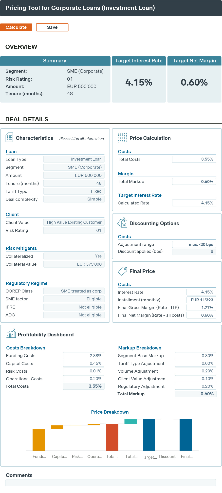 pricing tool