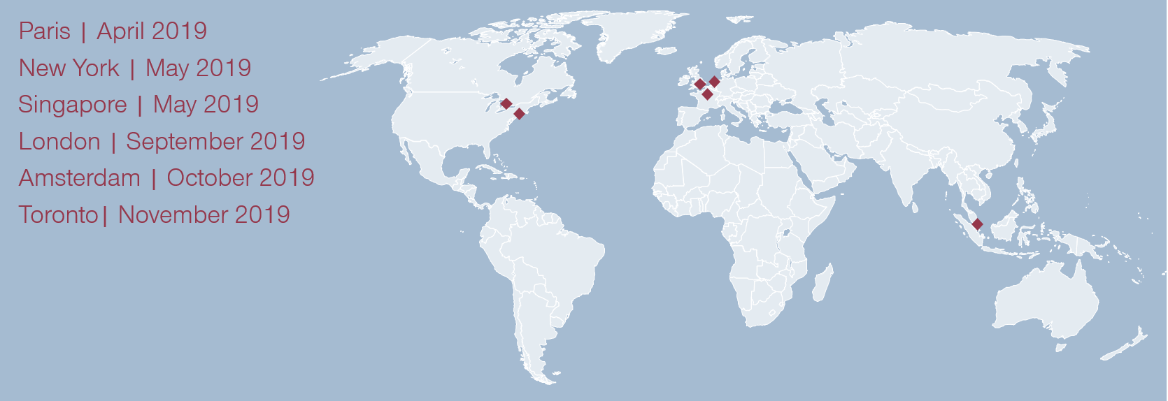 Locations and dates of our Private Equity Breakfast Series
