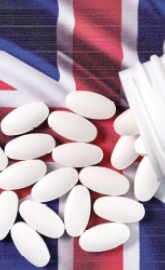 pills popping out of a bottle