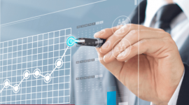 A hand drawing a chart