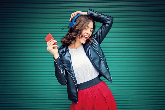 happy woman dancing