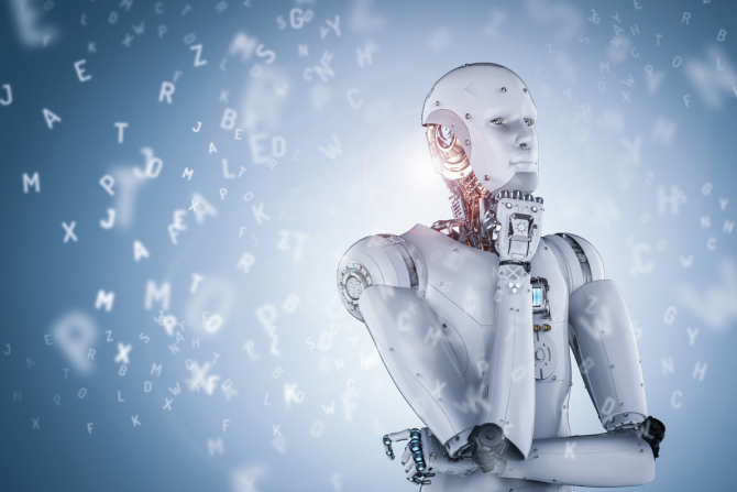 Robot in thinking position