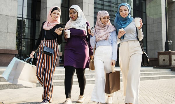 Muslim woman shopping
