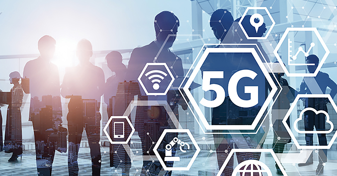 Digital image with 5G symbol