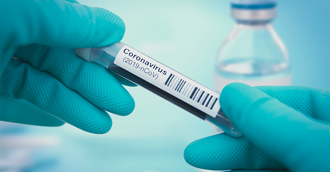 corona virus test tube