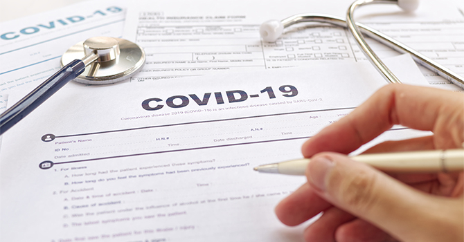 Covid-19 sheet of paper