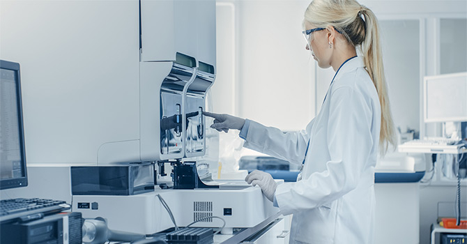 A woman in a research laboratory