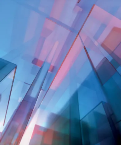 Lessons from the 2024 Value Creation Study; Image of abstract blocks of blue and pink