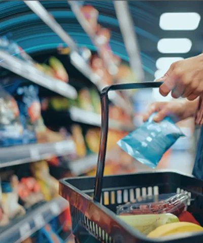 shopping basket with overlay