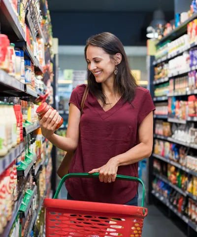 Satisfied customer purchasing private label product.