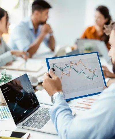 man analyzing customer growth