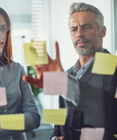 man and woman designing the customer journey