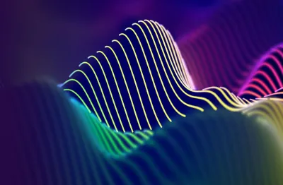 Digitally generated image of curves and waves on a purple background representing dynamic pricing B2B