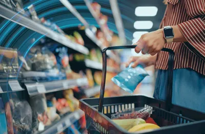 shopping basket with overlay