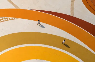 people on top of mustard swirls