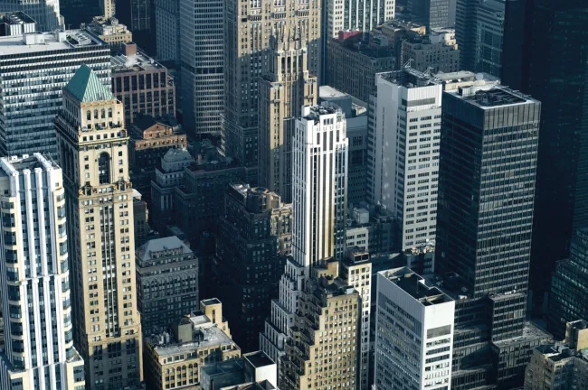 densely packed skyscrapers in NYC