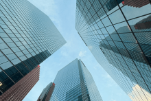 Cityscape, reminding readers of business and banking