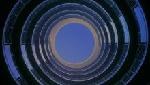 image of spiral structure growing to blue sky