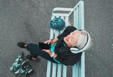 woman on bench