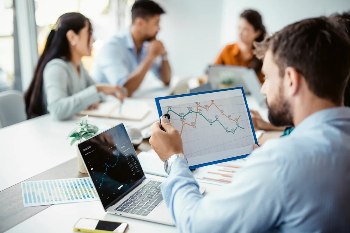 man analyzing customer growth