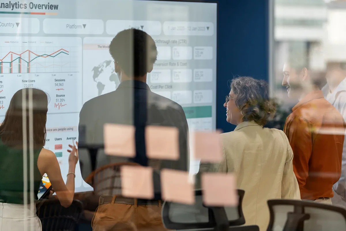 team analyzing the commercial insights