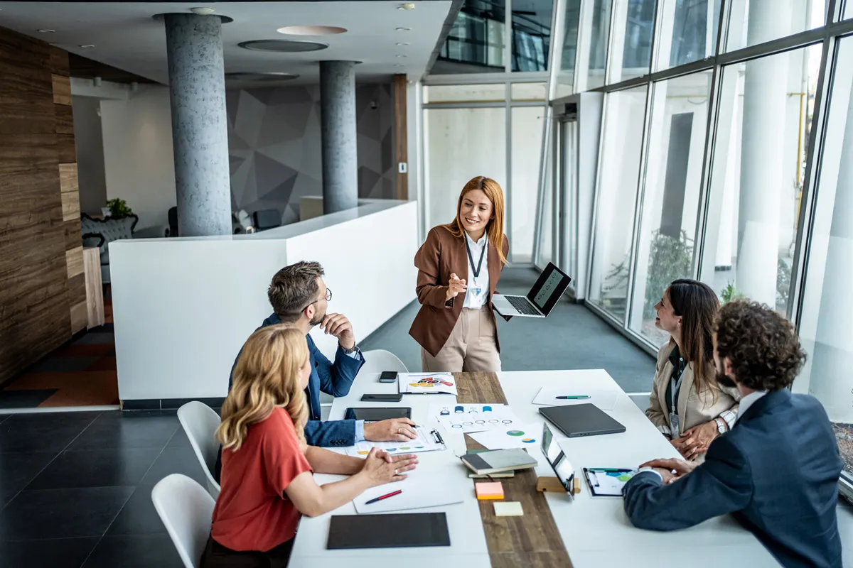 team meeting on a round table