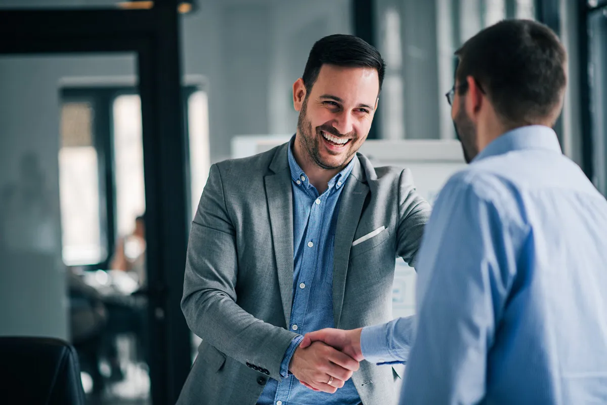 man shaking hands
