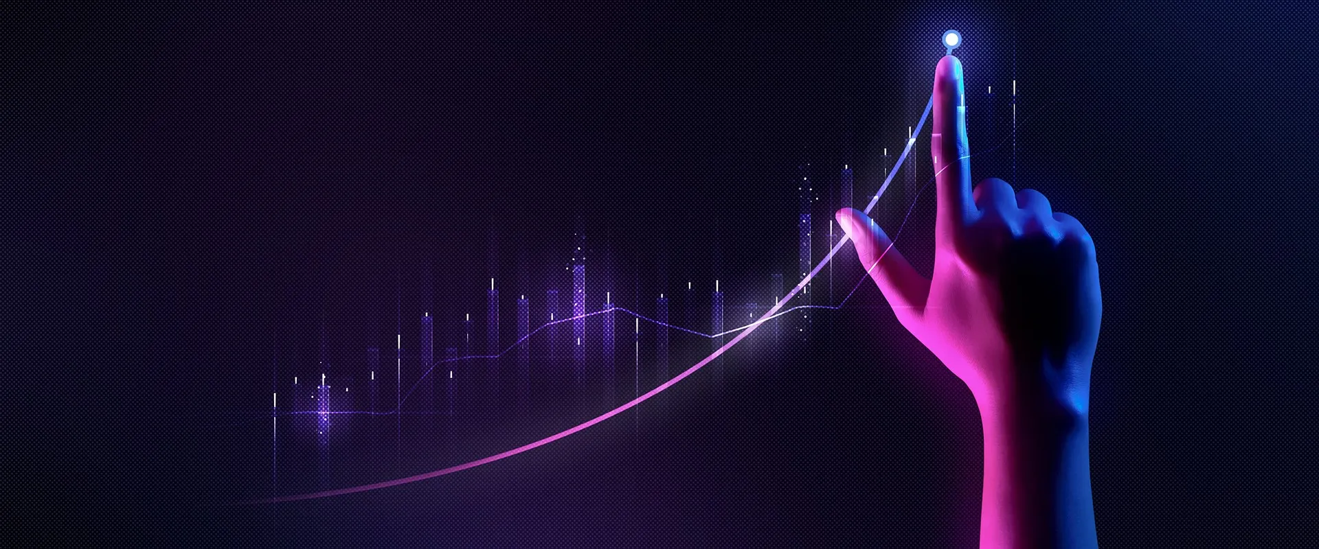 digital chart on dark background